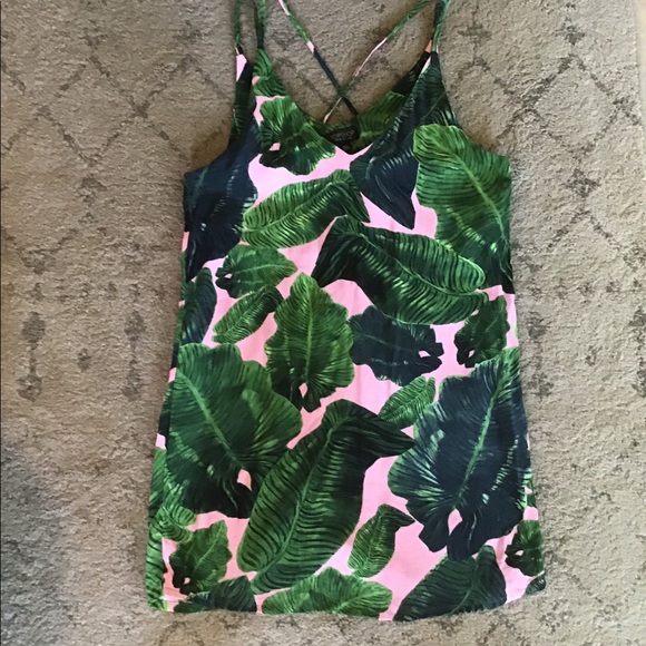 Pink leaf Topshop mini dress - Picture 3 of 4